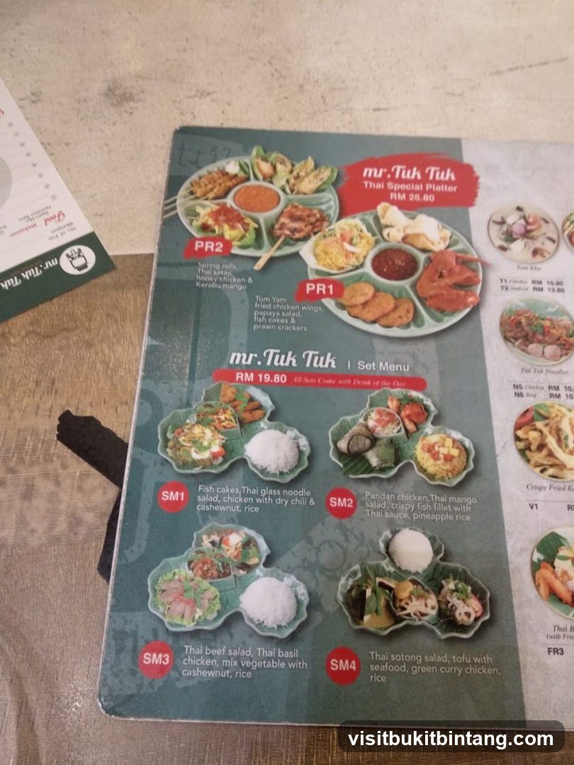 Mr. Tuk Tuk Menu