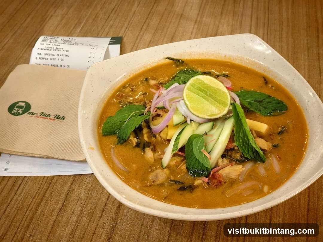 Laksa with Receipt and Napkin