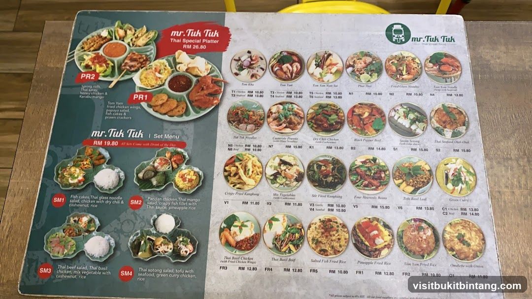 Mr. Tuk Tuk Menu