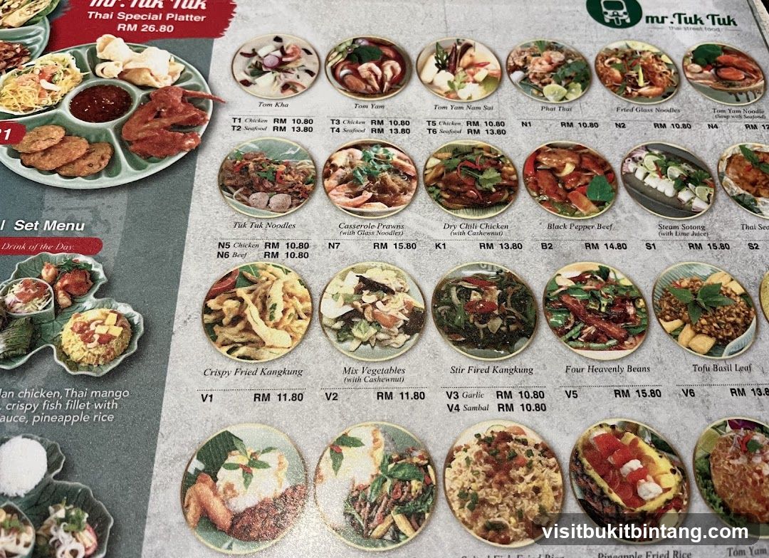 mr. Tuk Tuk Thai Street Food Menu