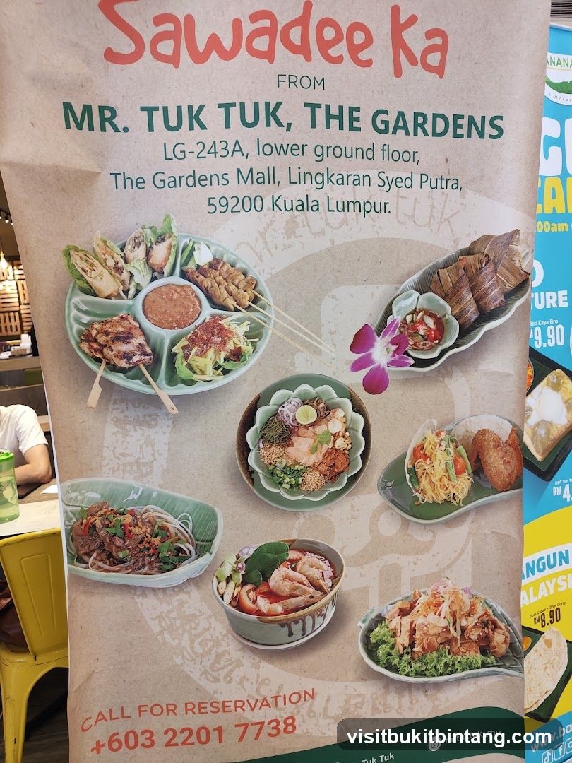 Mr. Tuk Tuk, The Gardens Menu