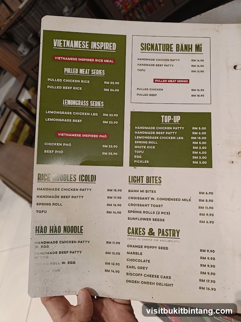 Vietnamese Inspired Menu