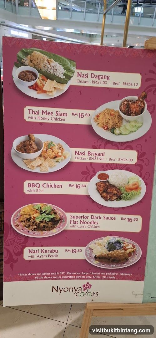 Nyonya Colors Menu