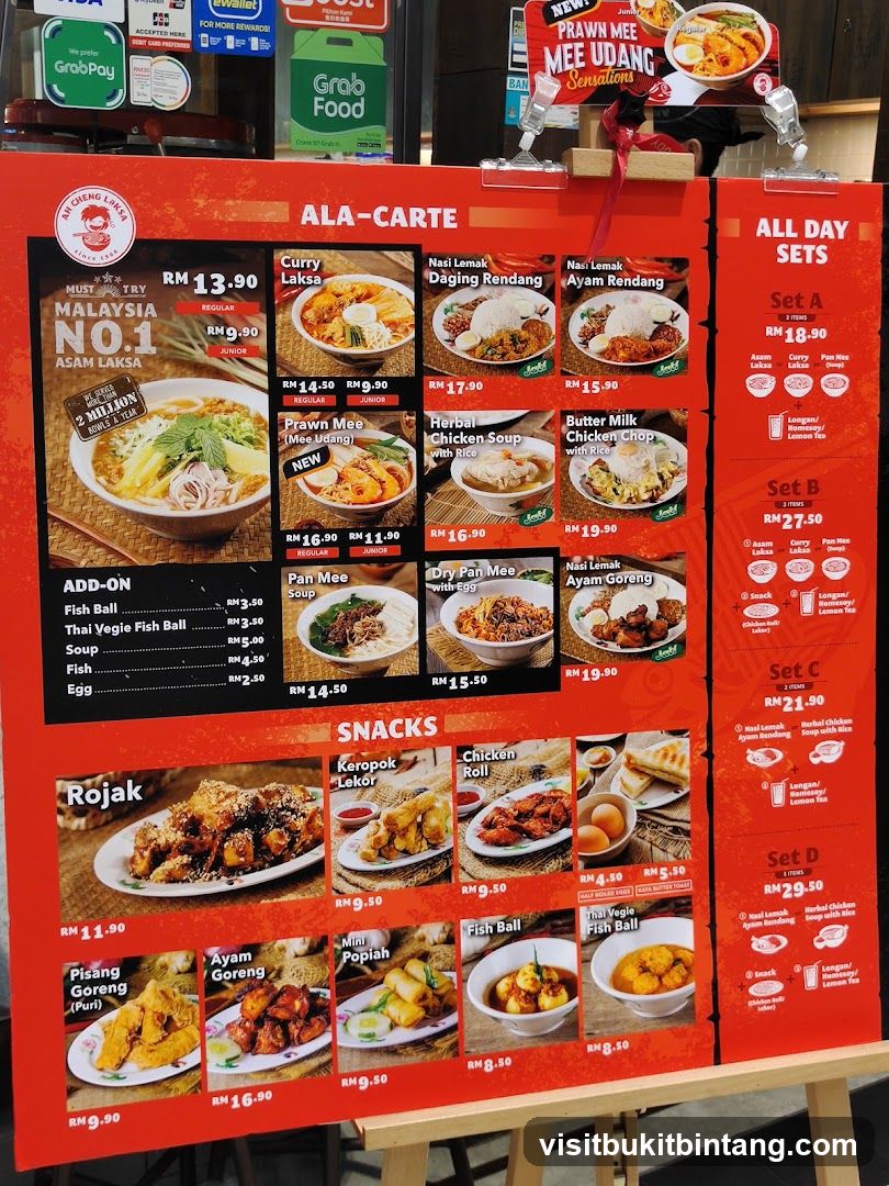 Ah Cheng Laksa Menu