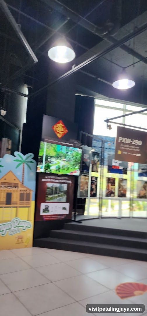 Interior Display Area with Signage and Screens