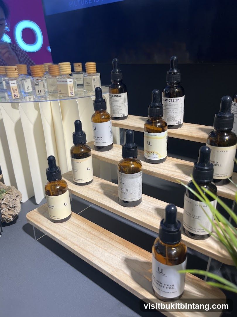 Bottles of essential oils