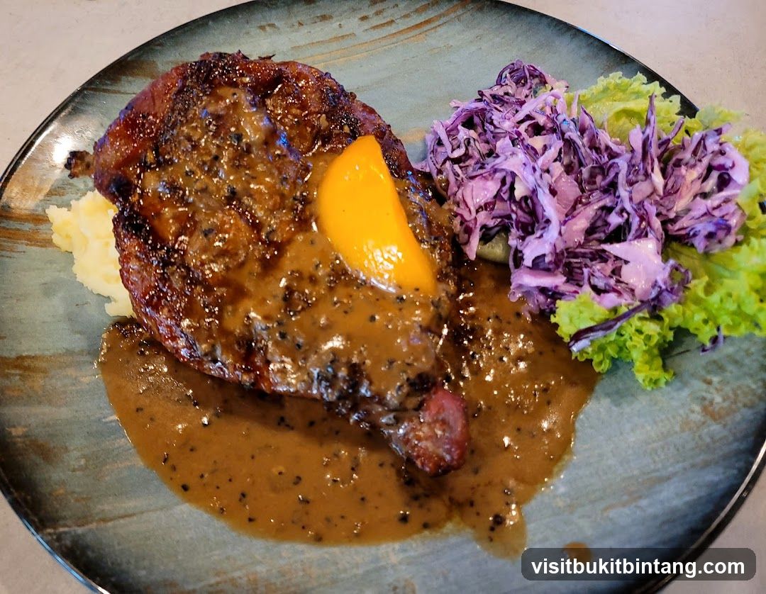 Steak with Mashed Potatoes and Coleslaw