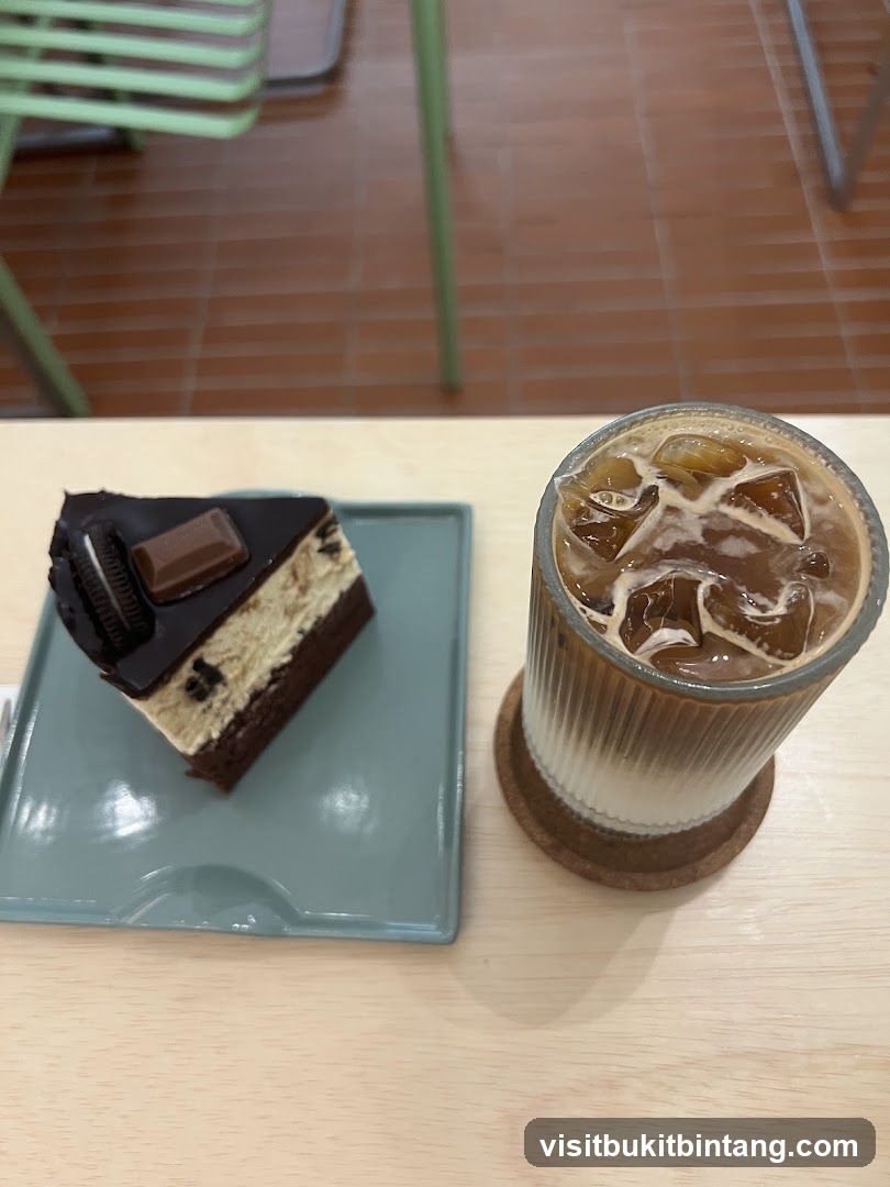 Oreo Cheesecake and Iced Coffee