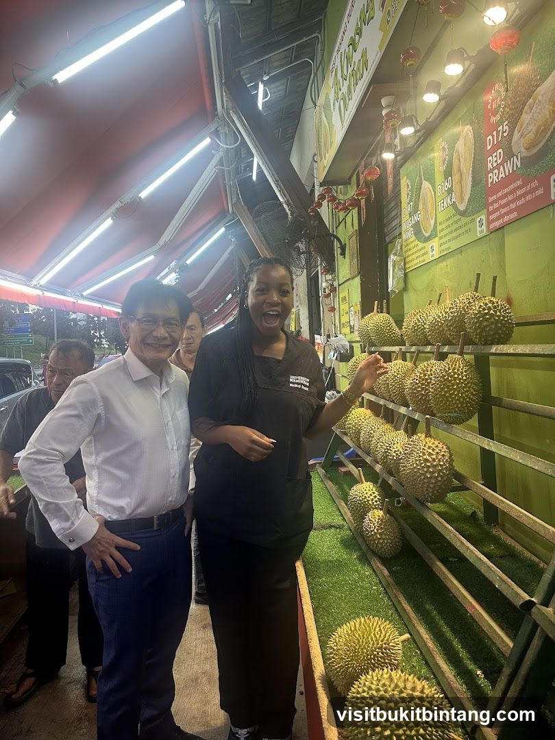 Durian Stall with Customers