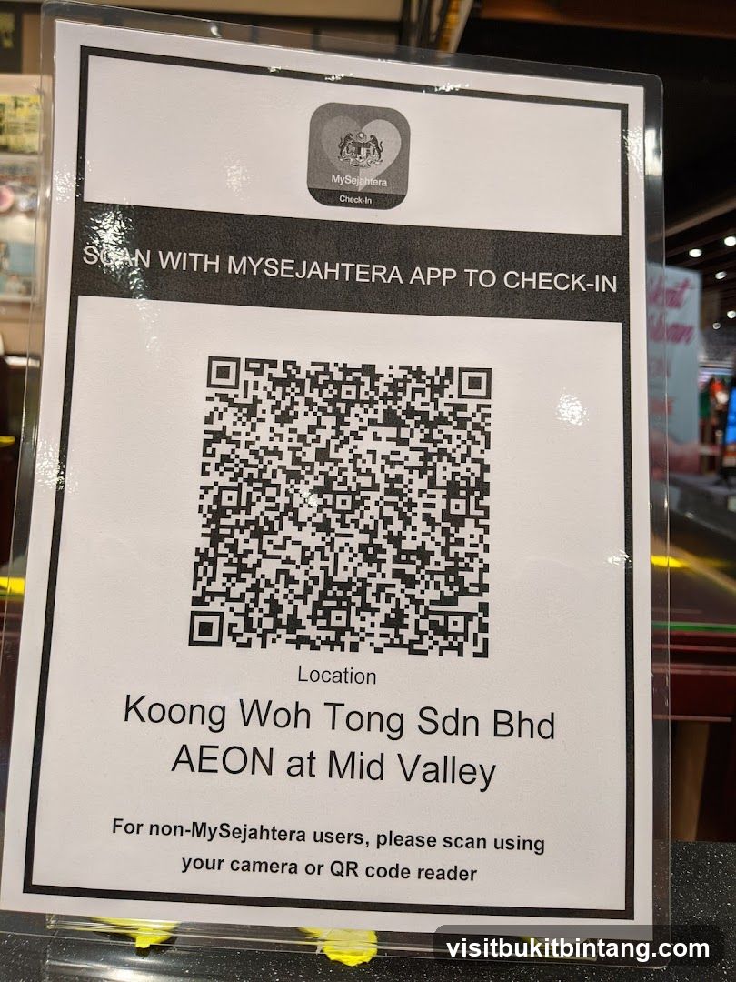 MySejahtera Check-In QR Code