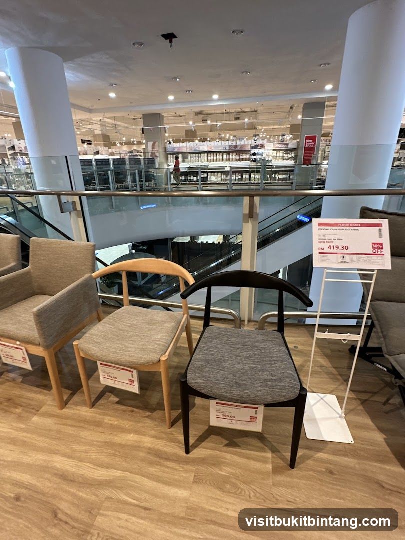 Chairs on display