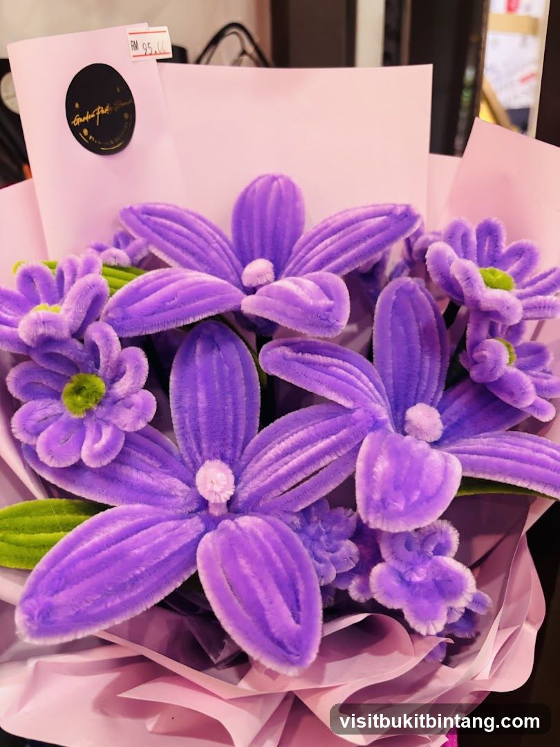 Purple Pipe Cleaner Flowers