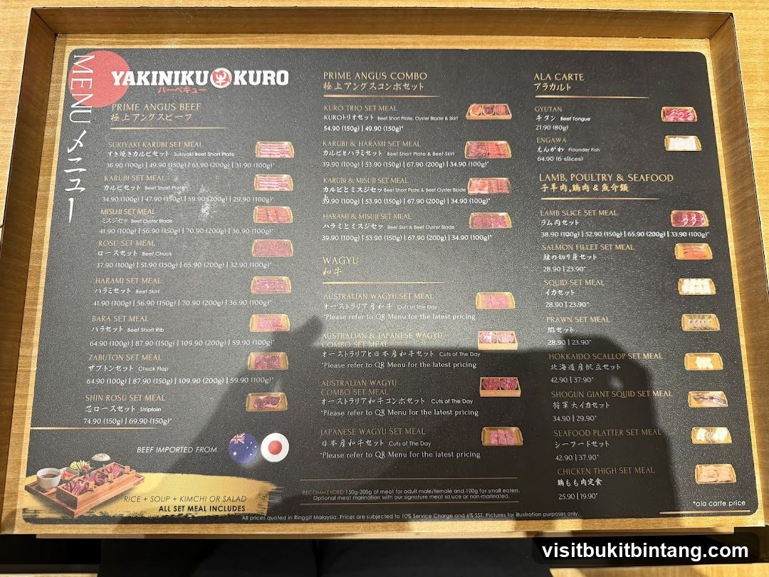 YAKINIKU KURO MENU