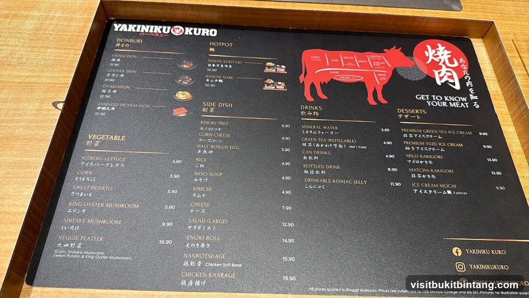 YAKINIKU KURO Menu