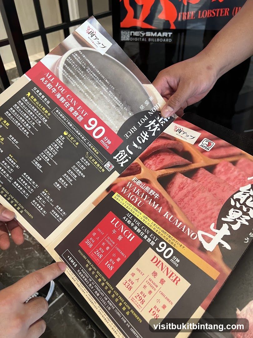 All You Can Eat Wagyu and Seafood Menu