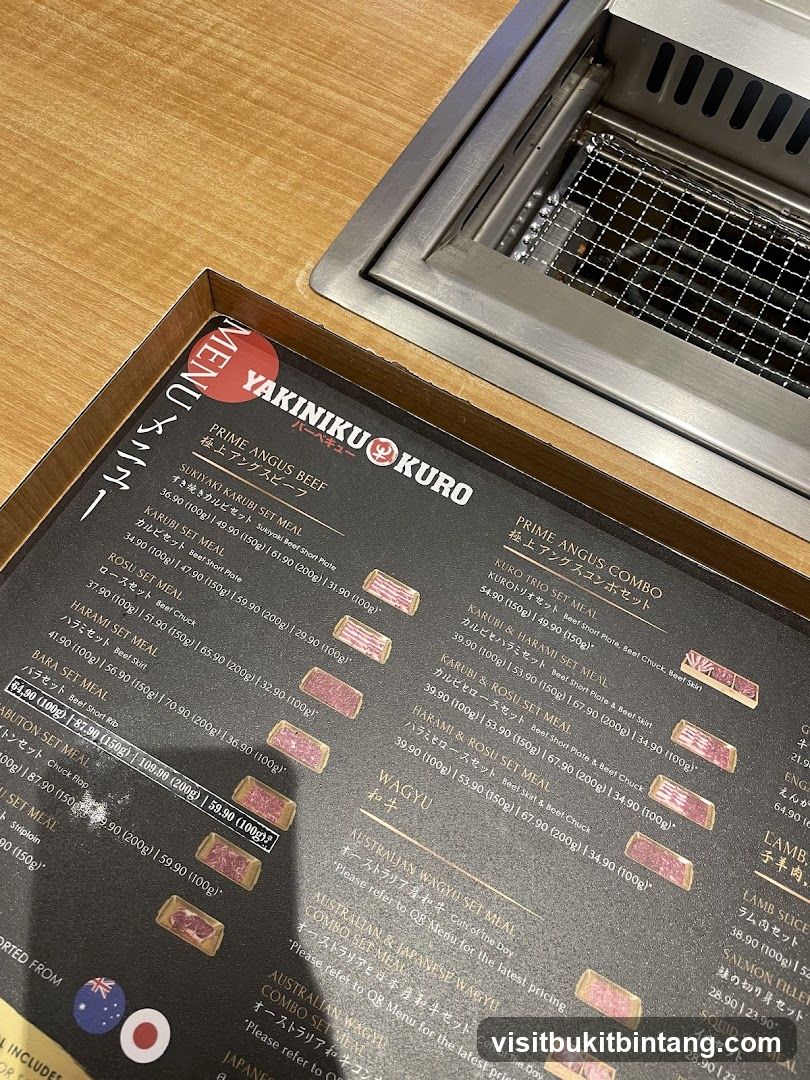 YAKINIKU KURO Menu