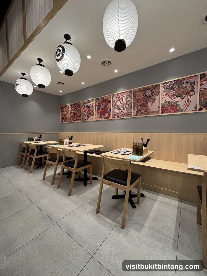 Restaurant Interior with Japanese Lanterns