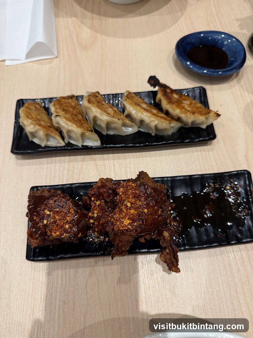 Fried Chicken Wings and Gyoza