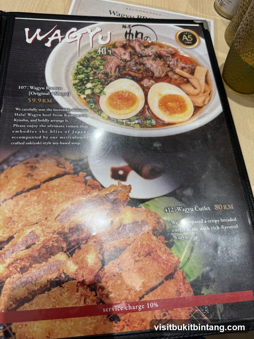 Wagyu Menu