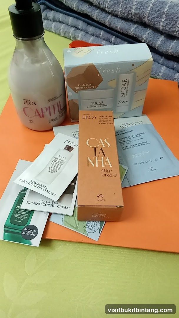 Assorted Natura beauty products