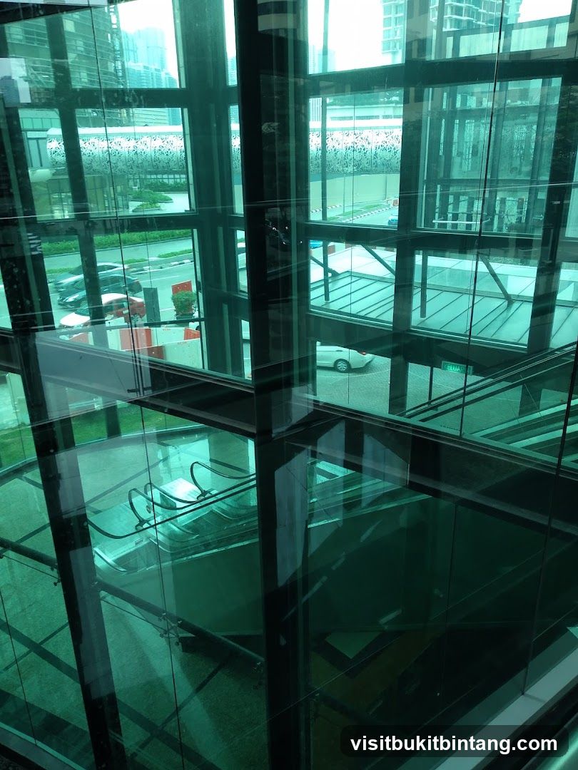Modern Building Interior with Escalators