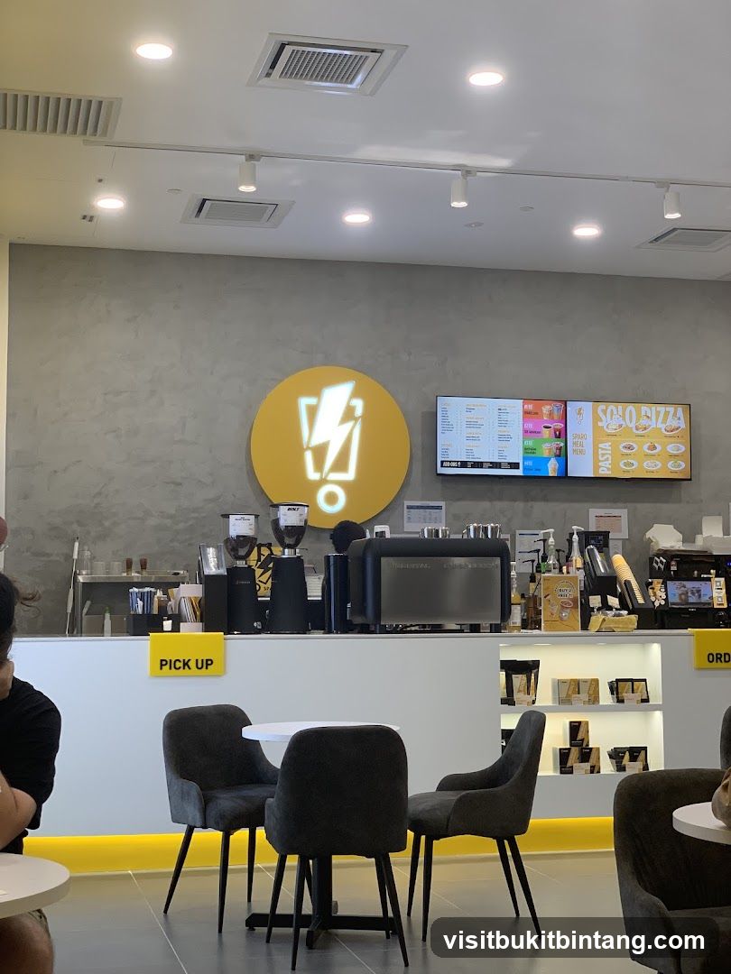 Modern Cafe Interior with Digital Menu