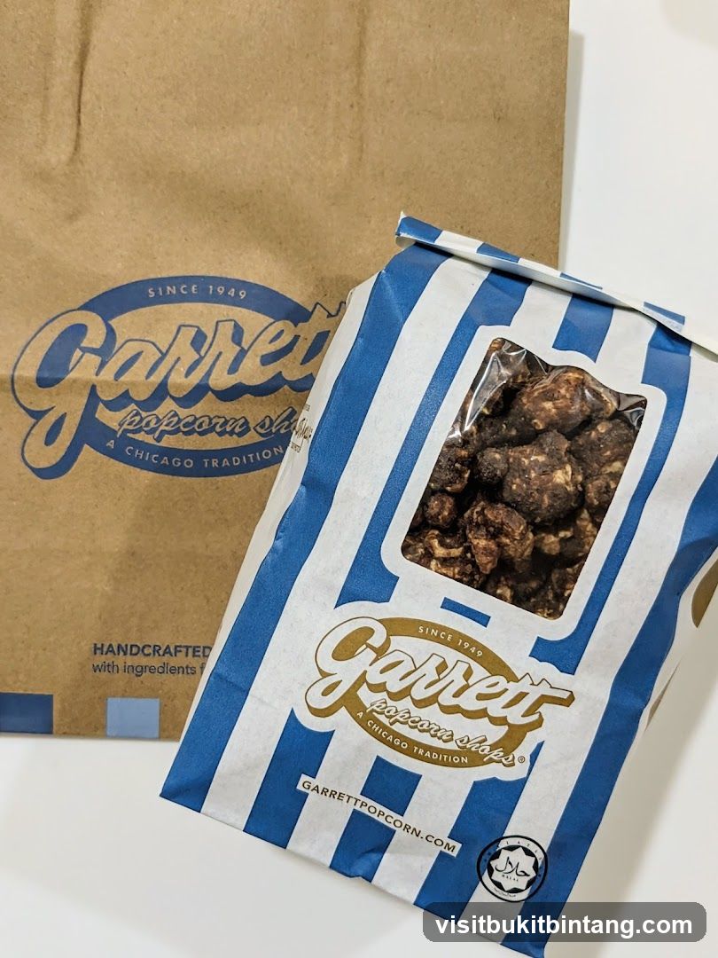 Garrett Popcorn Bag and Packaging