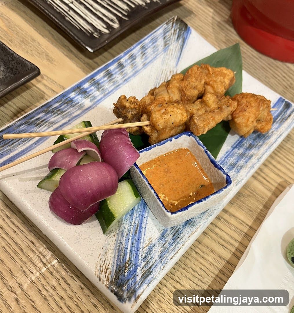 Chicken Satay with Pickles and Sauce