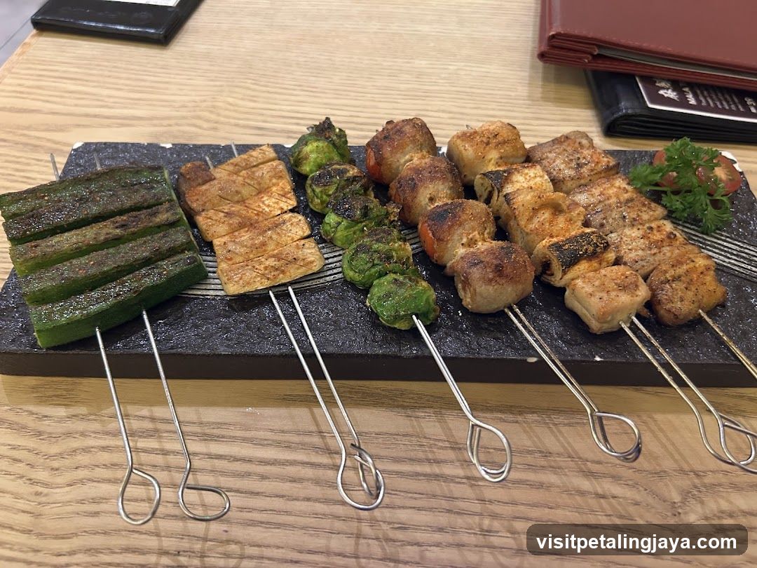 Grilled Skewers on Stone Platter