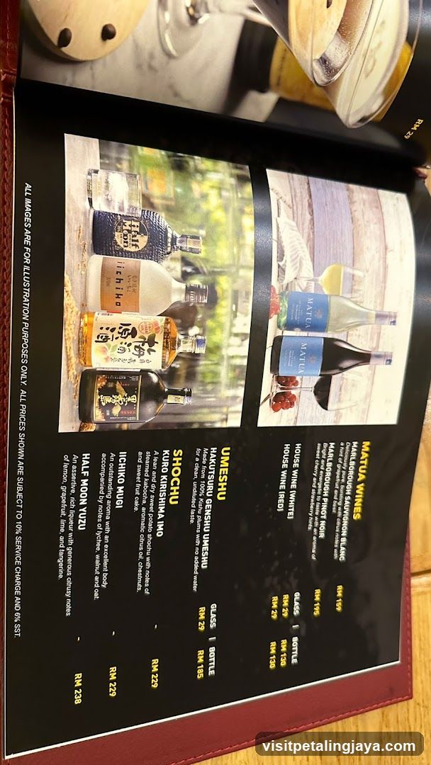 Wine and Sake Menu Page