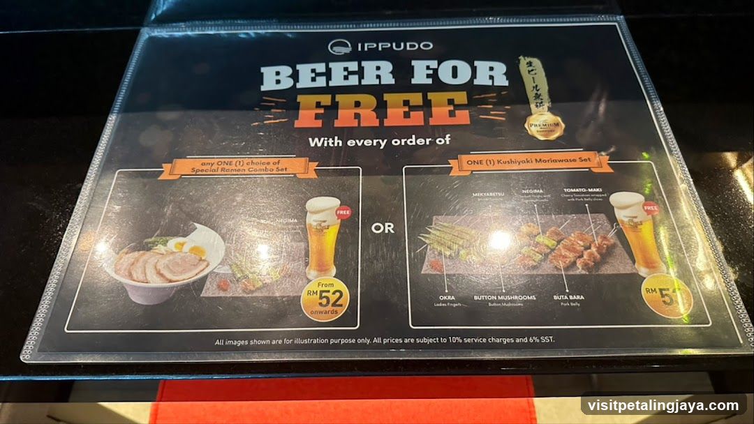 Ippudo Beer Promotion Menu