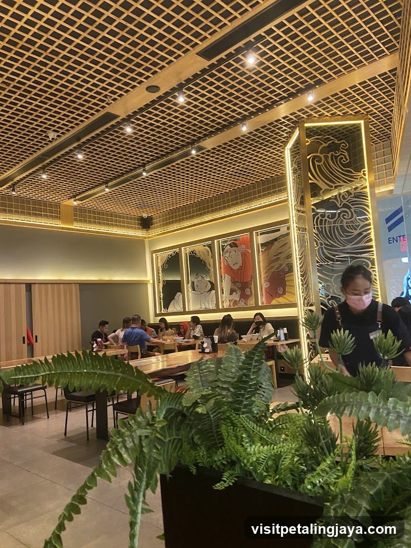 Restaurant Interior with Japanese Artwork