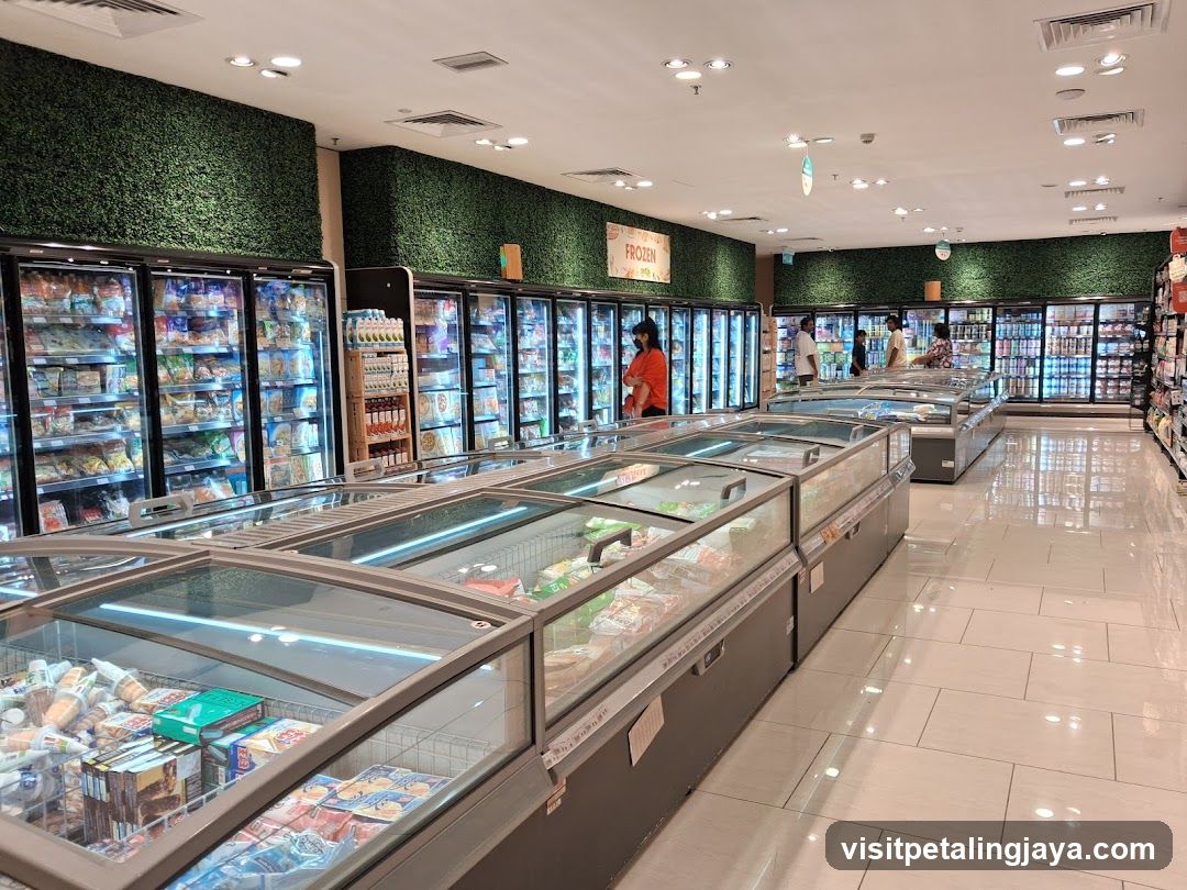 Frozen Food Section in a Supermarket