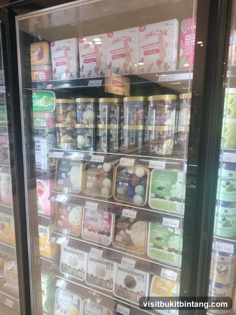 Frozen Desserts in a Display Freezer