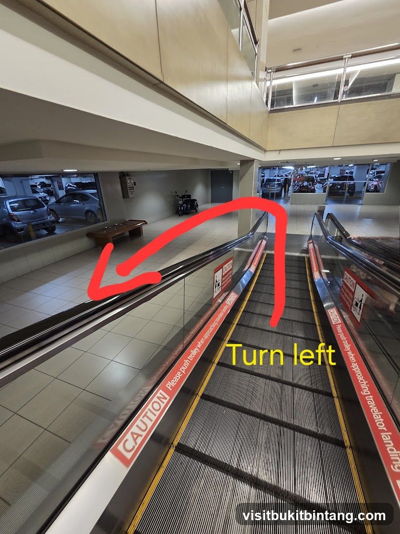 Escalator with directional arrow