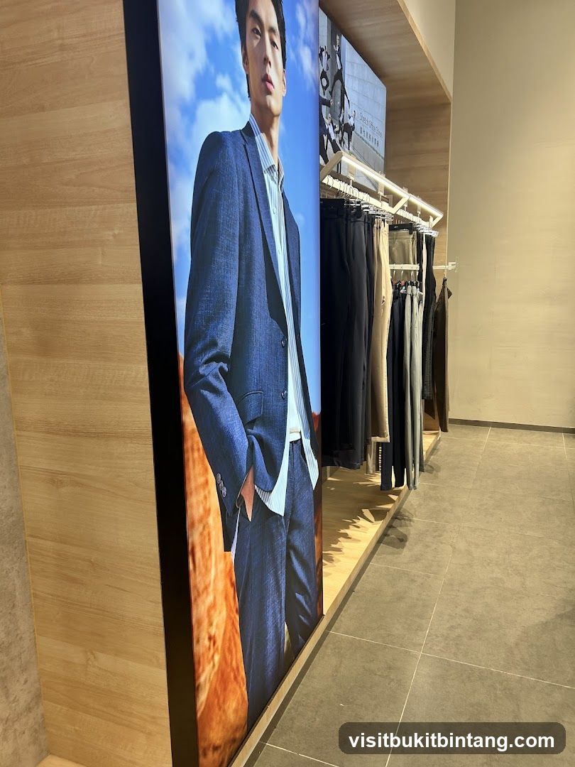 Store Display with Mannequin and Clothing Racks