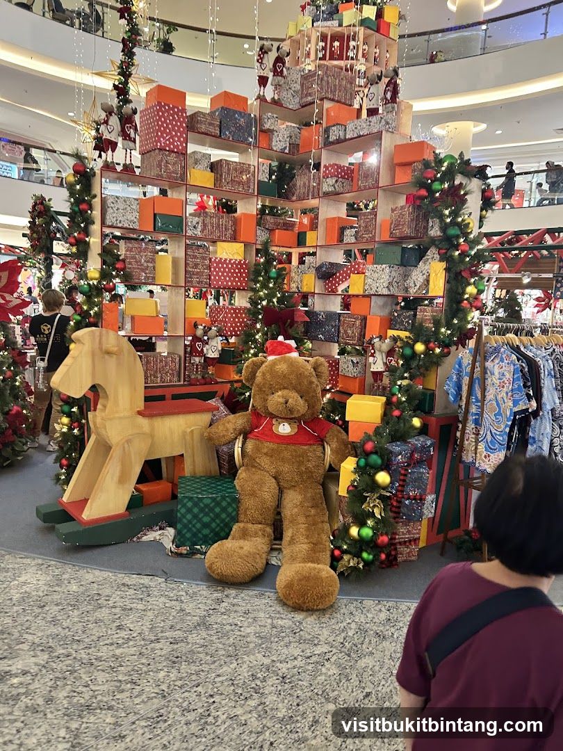 Christmas Display with Teddy Bear and Rocking Horse