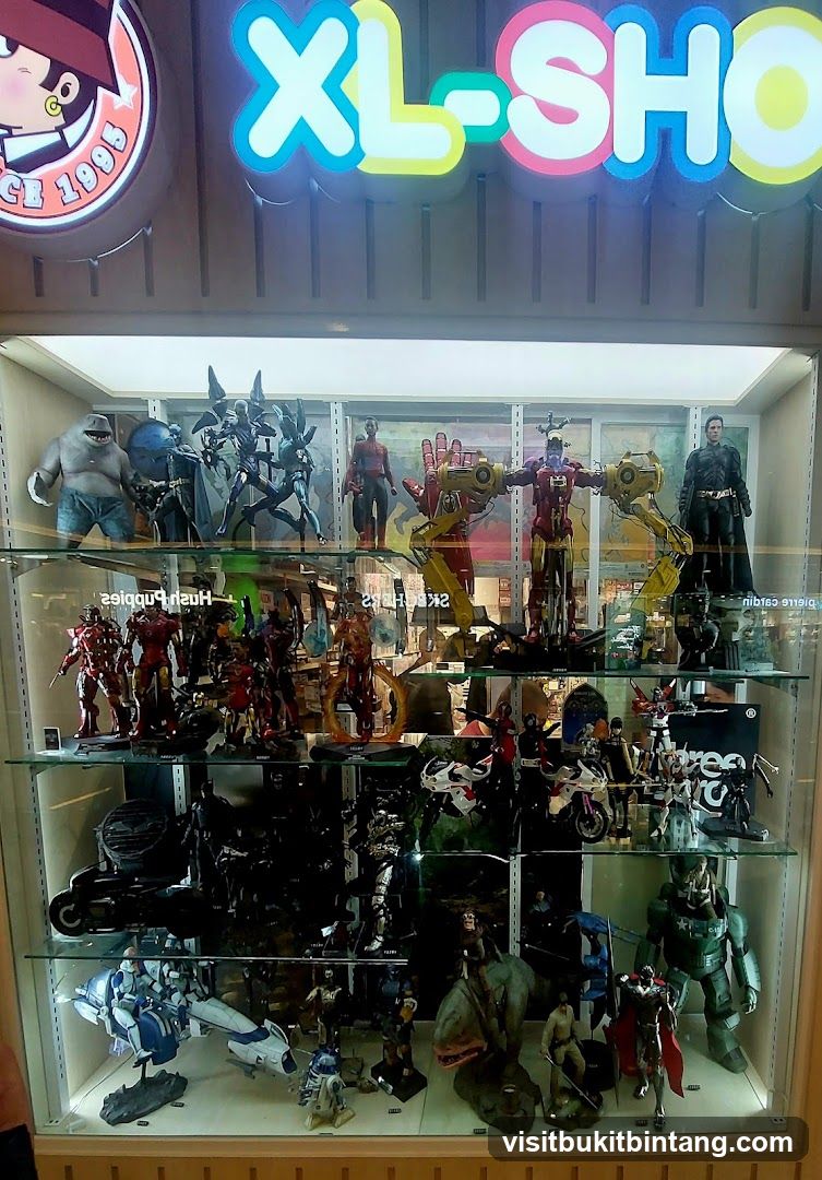Display case with action figures