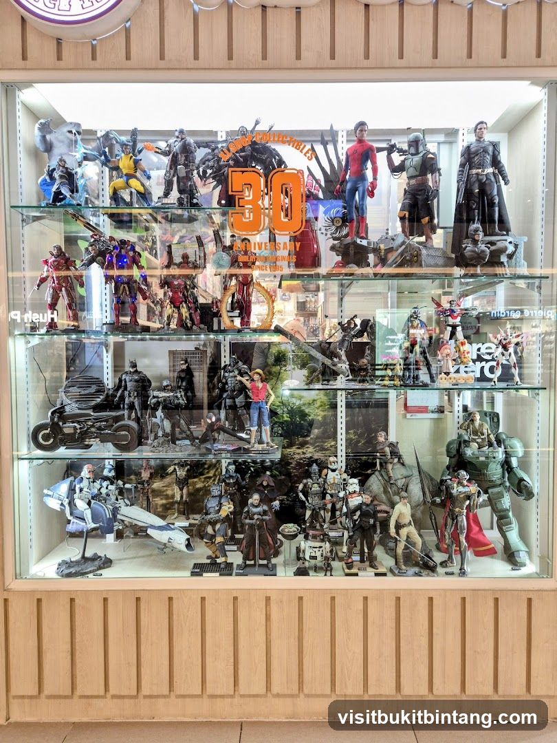 Display Case with Collectible Figures