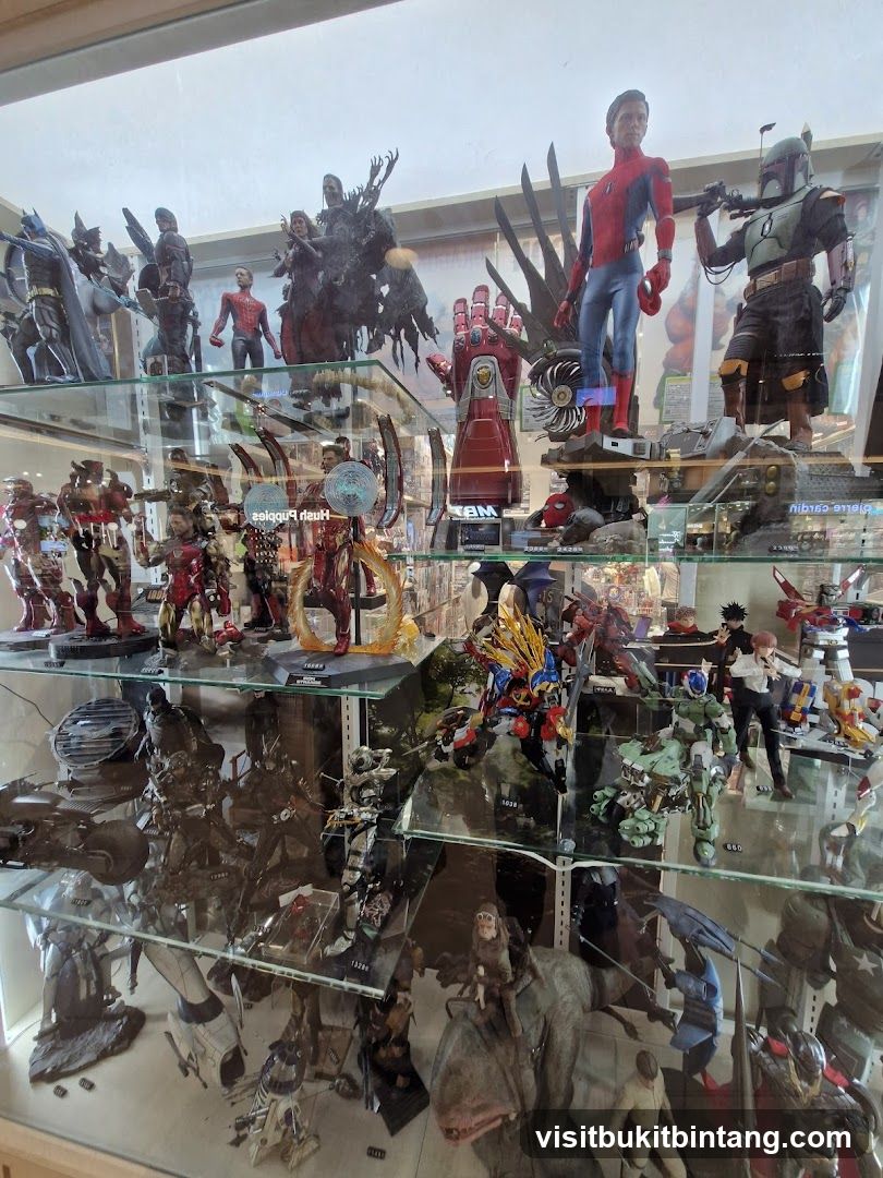 Display Case of Collectible Figures