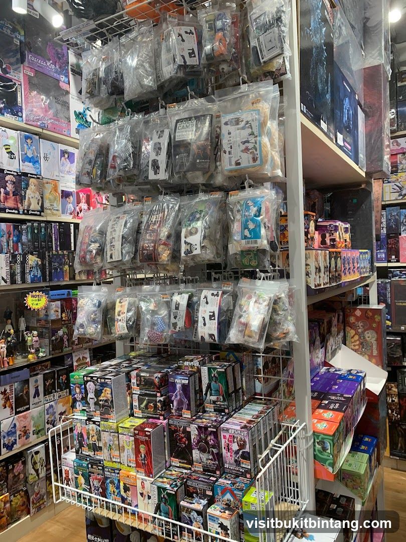 Store Display of Collectible Figures and Merchandise