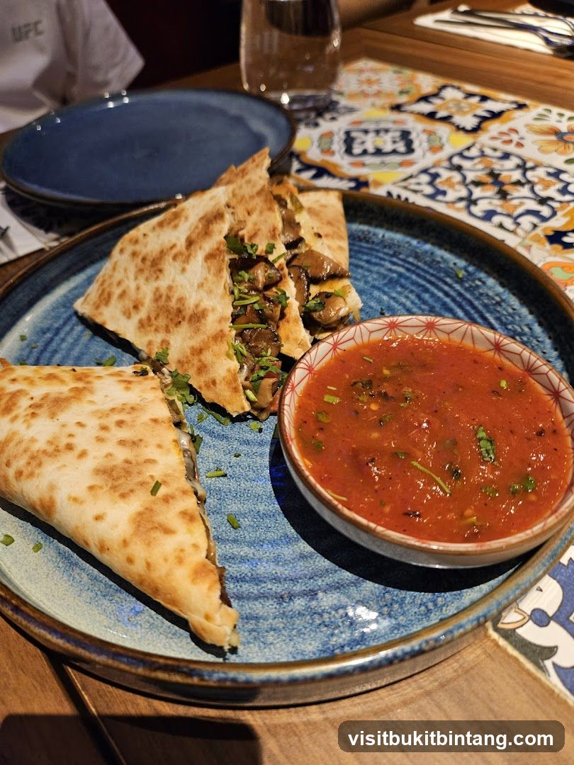 Mushroom Quesadilla with Salsa
