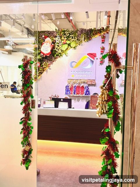 Christmas Decorated Store Entrance