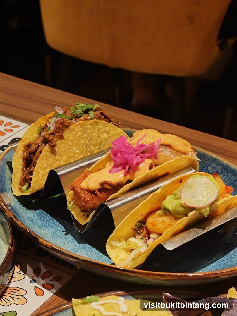 Three Tacos on a Plate