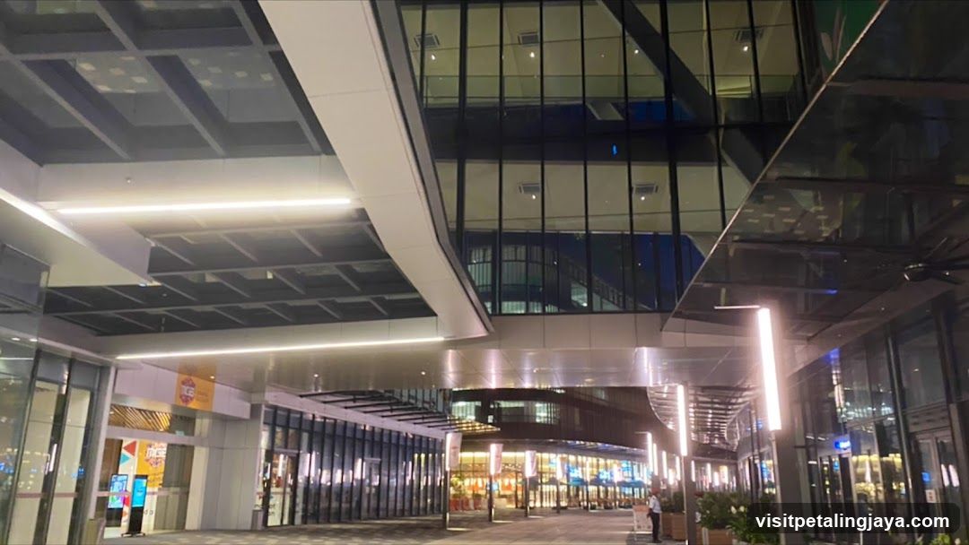 Modern Building Entrance at Night