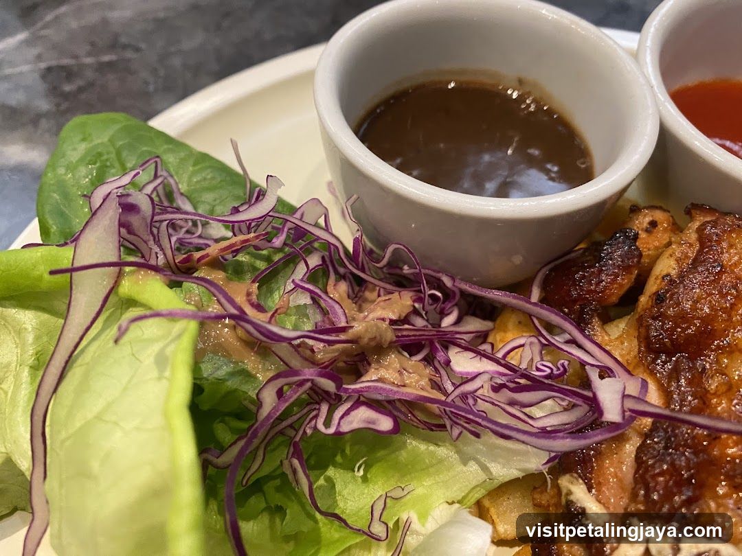 Grilled Chicken with Salad and Sauces