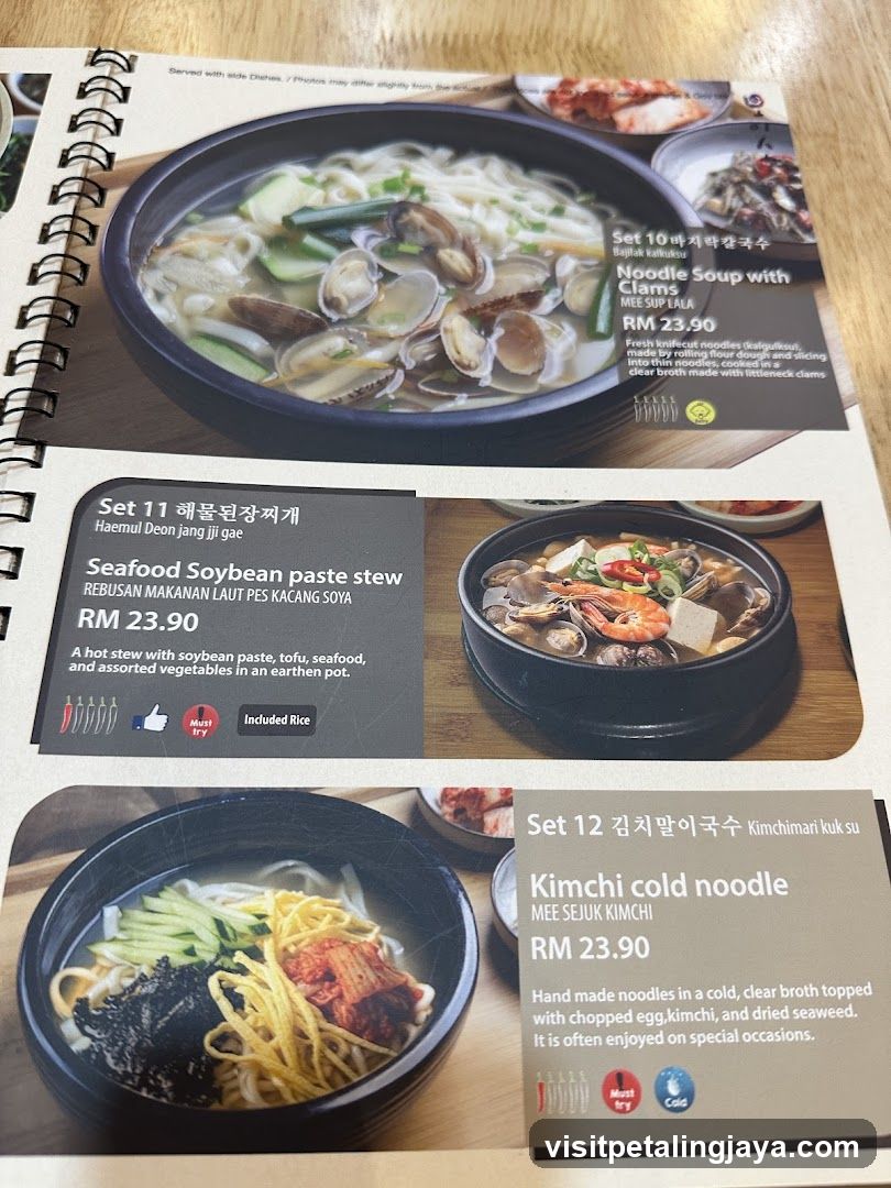 Korean Cuisine Menu