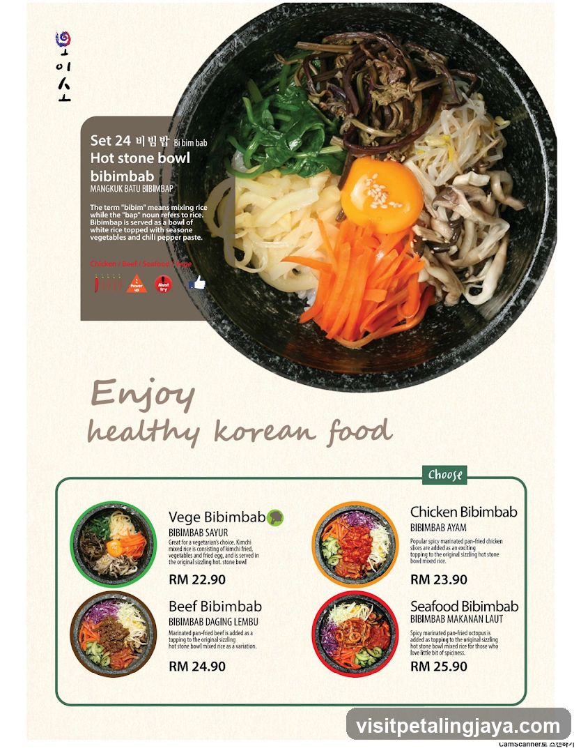 Bibimbap Menu Page