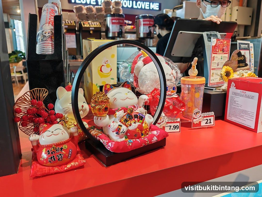 Counter Display with Festive Decorations