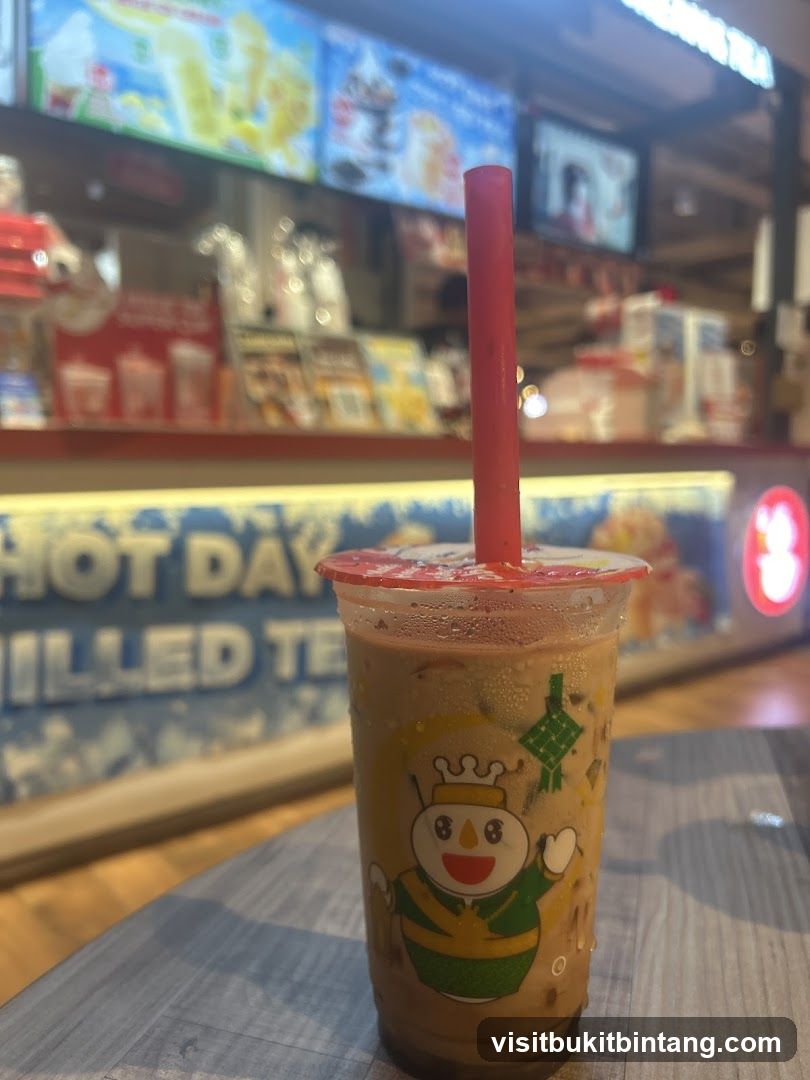 Iced Coffee with Cartoon Character Cup